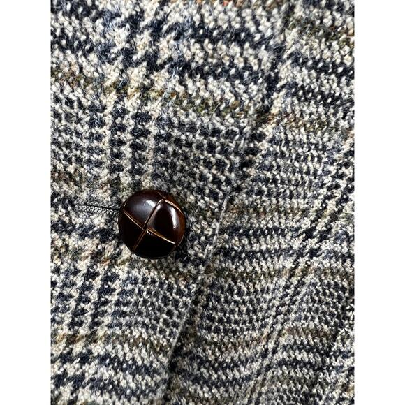 Vintage LL Bean Blazer Womens Button‎ Front Plaid Jacket Long Sleeve Brown 16P - Picture 3 of 7